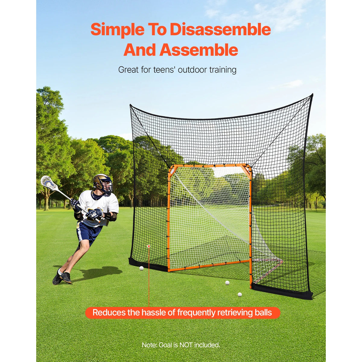 SucceBuy Hockey And Lacrosse Goal Backstop Net For Backyard Practice