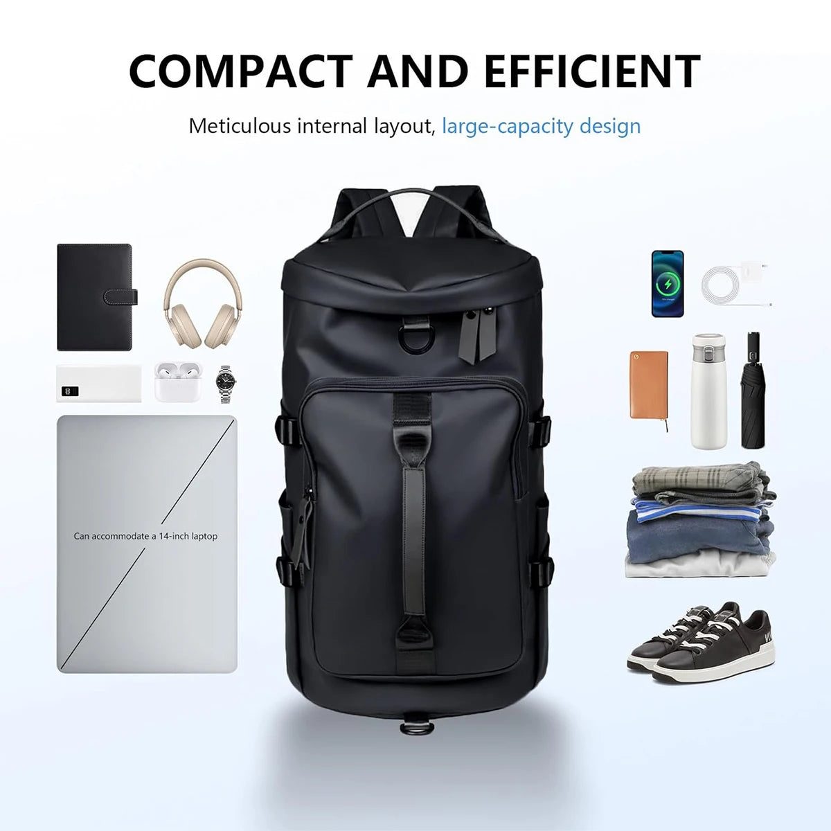 Waterproof Convertible Gym Duffel Backpack Tote Bag For Travel