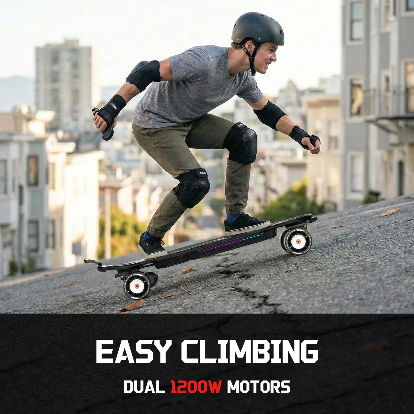 Maxfind Cyber Mini X Belt-Driven Portable Electric Skateboard RGB Lights