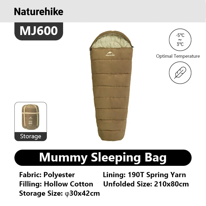 Naturehike Mummy Sleeping Bag MJ300 MJ600 Ultra Winter Warm