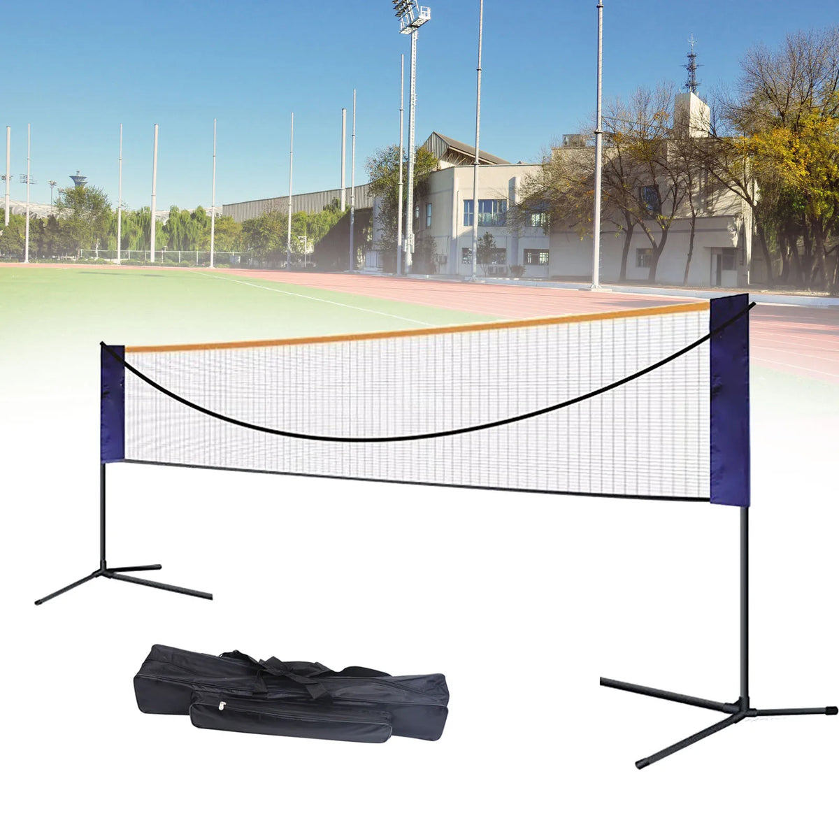 Adjustable Portable Multi Sport Badminton Volleyball Tennis Net Set with Steel Stand