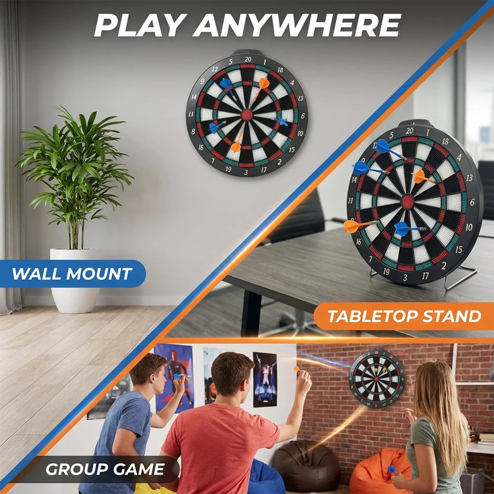 Soft Tip Dartboard Set with Stand for Indoor Family Games