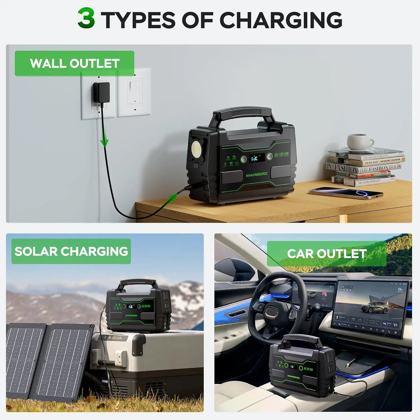 Portable 155Wh Solar Generator With 30W Panel USB QC3 2ACOutlets