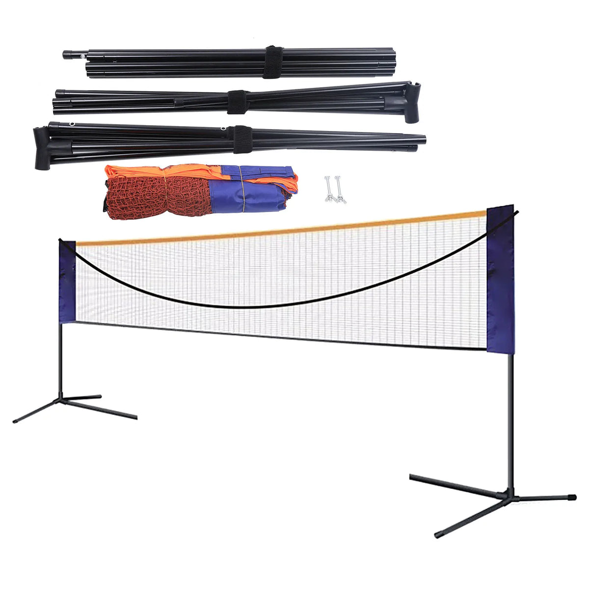 Adjustable Portable Multi Sport Badminton Volleyball Tennis Net Set with Steel Stand