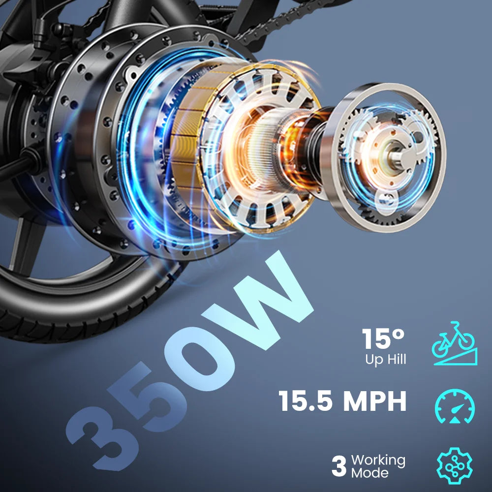 Dyu D3F Folding Electric Bike For Adults With Brushless Motor
