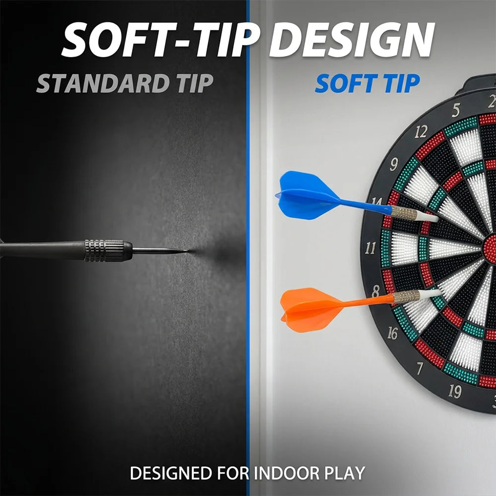 Soft Tip Dartboard Set with Stand for Indoor Family Games