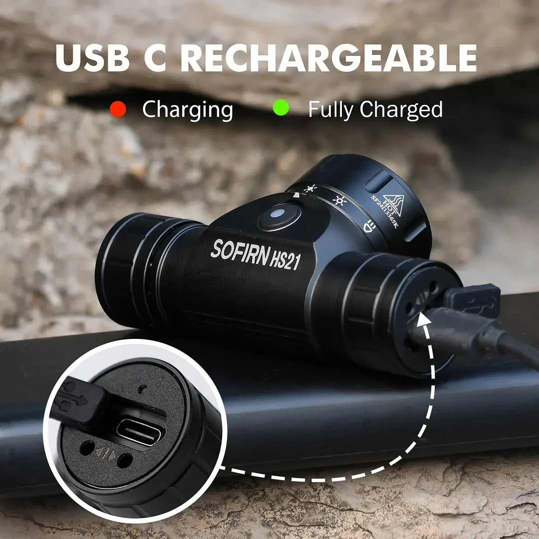 Sofirn HS21 Headlamp SFT40 LED 2000 Lumen USB C Rechargeable