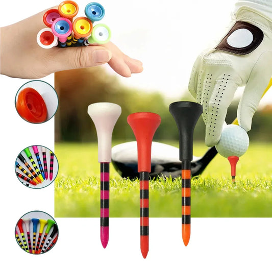 Unbreakable Golf Tees With Rubber Heads for Reduced Friction and Spin