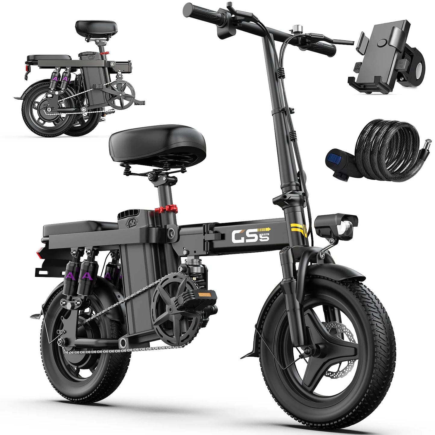 UPlee GS5 Folding Electric Bike 48V Battery 740W Motor