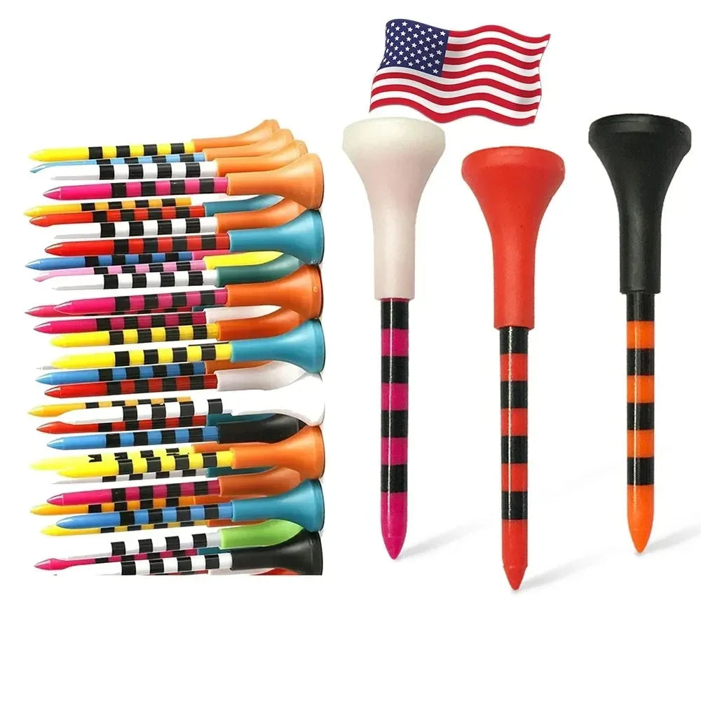 Unbreakable Golf Tees With Rubber Heads for Reduced Friction and Spin