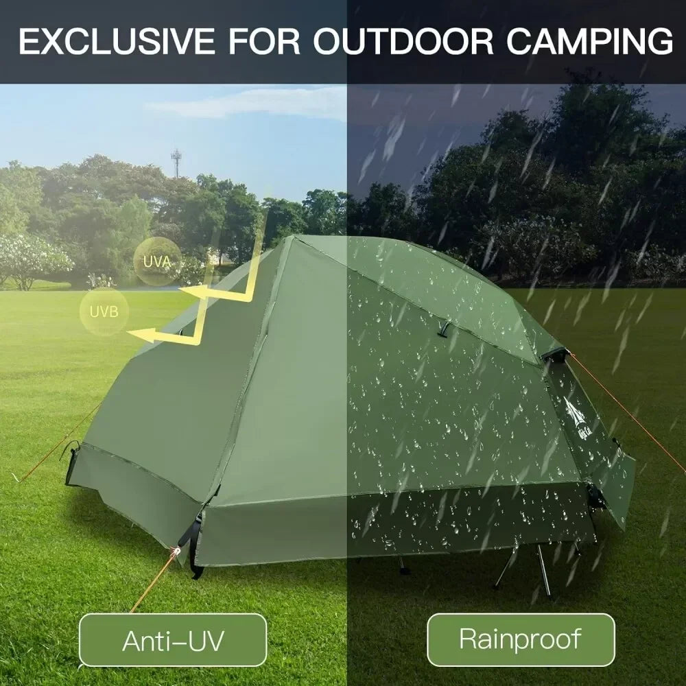 Night Cat Camping Cot Tent Waterproof Off-Ground Bed For One