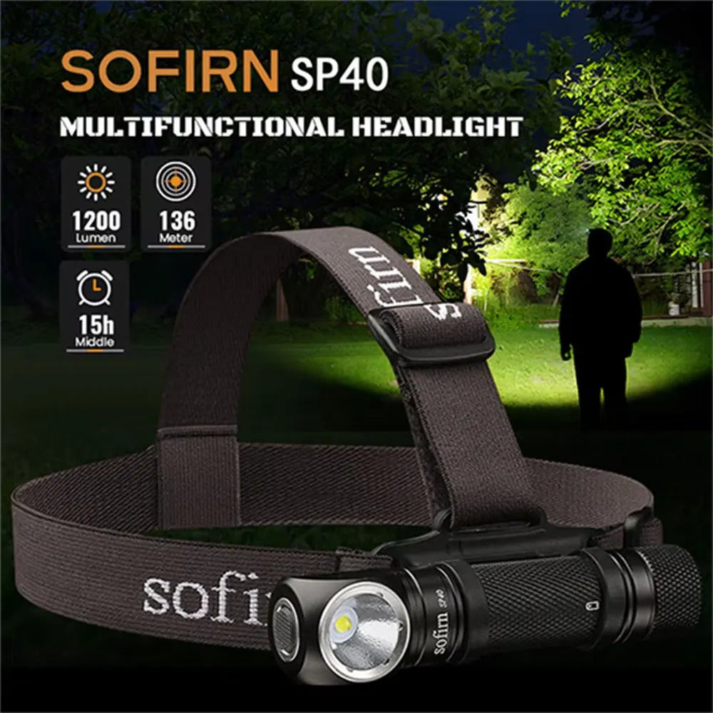SOFIRN SP40 XPL LED EDC Headlamp 1200lm Rechargeable