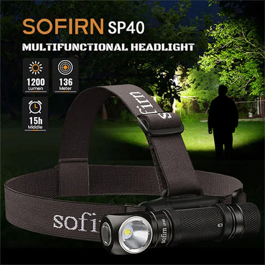 SOFIRN SP40 XPL LED EDC Headlamp 1200lm Rechargeable