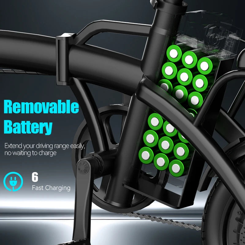 G11 Folding Electric Bike With Battery And Rear Disc Brakes