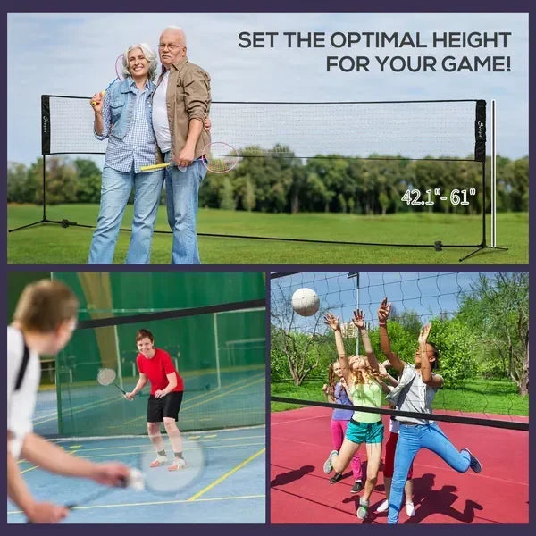 Adjustable Outdoor Badminton Volleyball And Pickleball Net Game Set