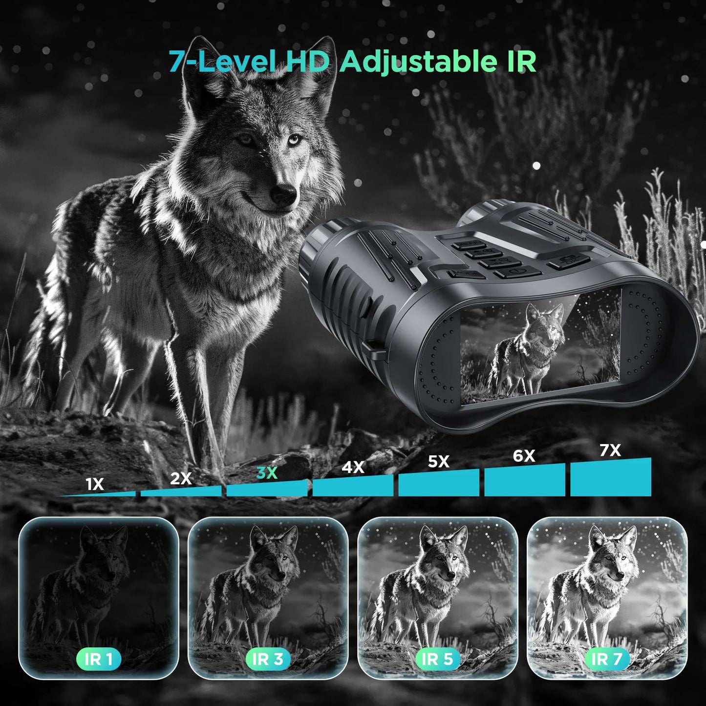 Letcmoi Rechargeable Night Vision Telescope 4K UHD Infrared Binocular