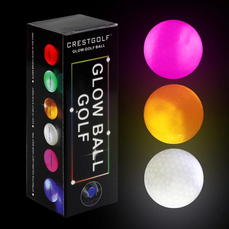 CRESTGOLF LED Night Glow Golf Ball for Evening Practice Lights