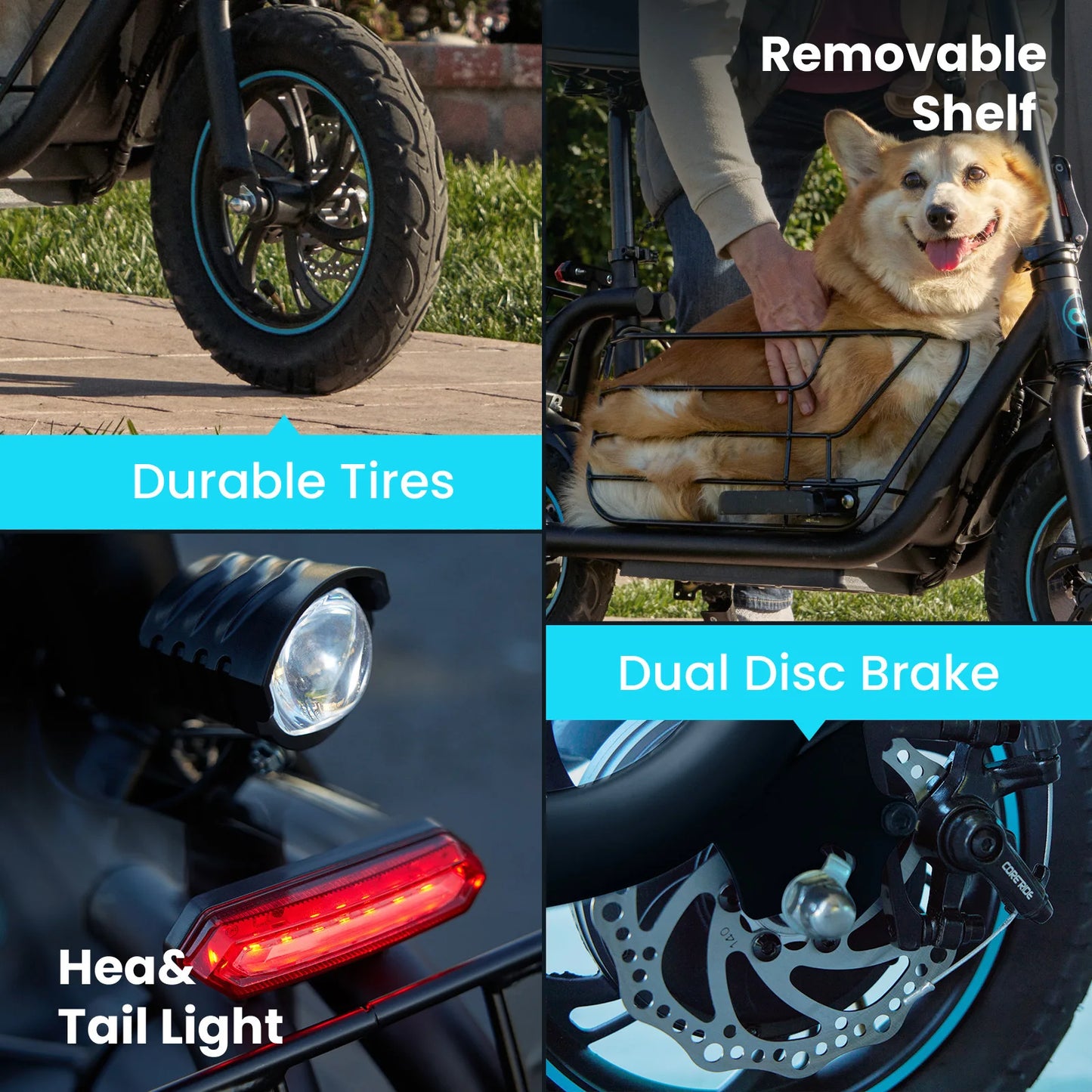 Gyroor Foldable Electric Scooter With Pet Basket And Seat