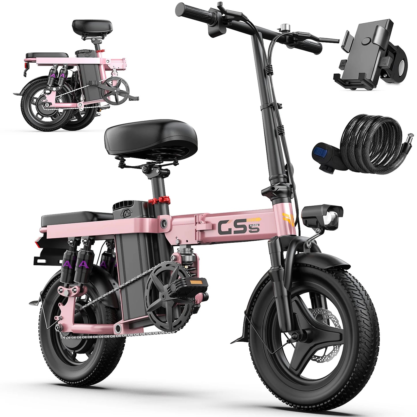 UPlee GS5 Folding Electric Bike 48V Battery 740W Motor