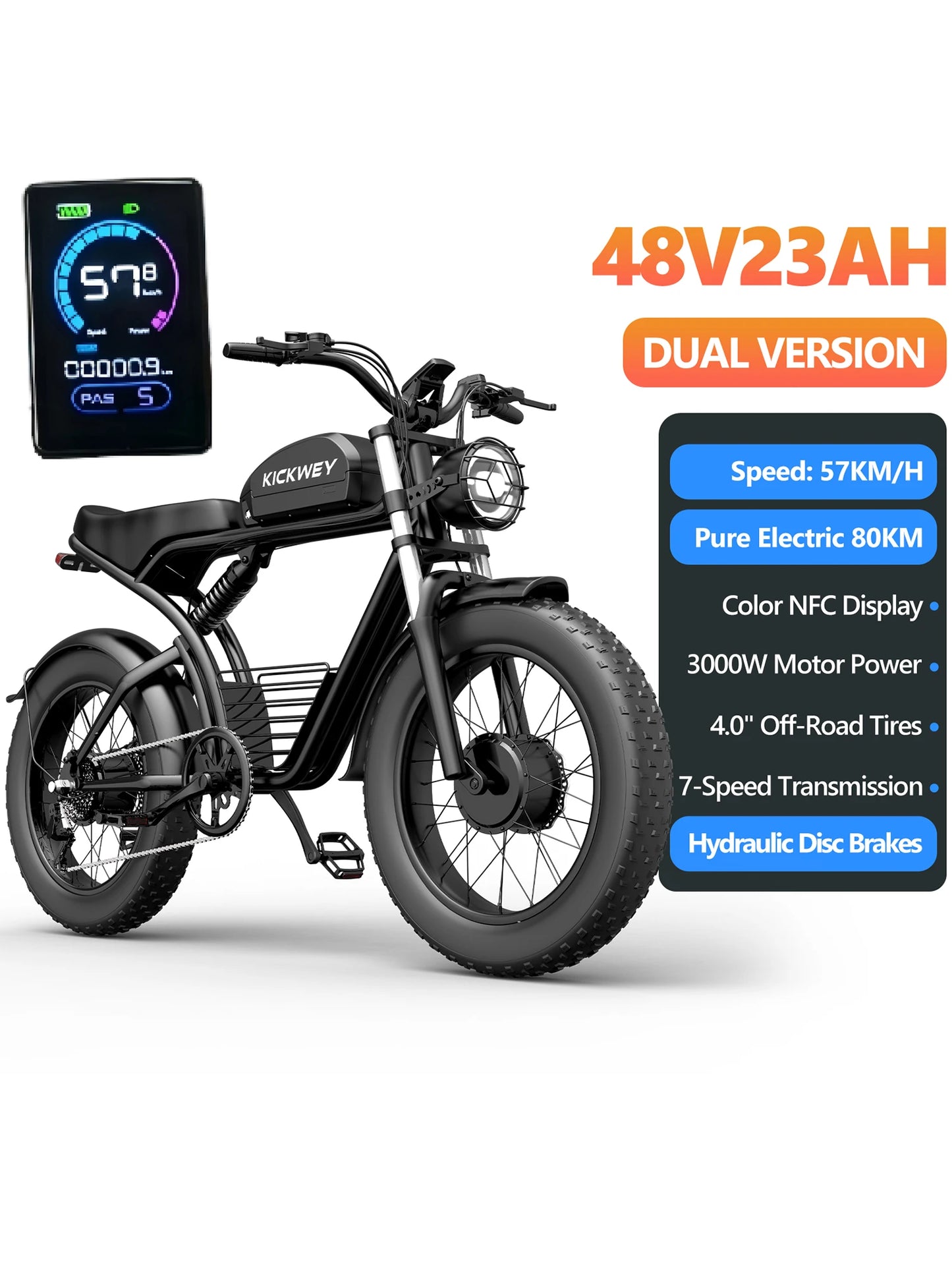 Kickwey K7 Full Suspension Off Road Electric Bicycle For Trails