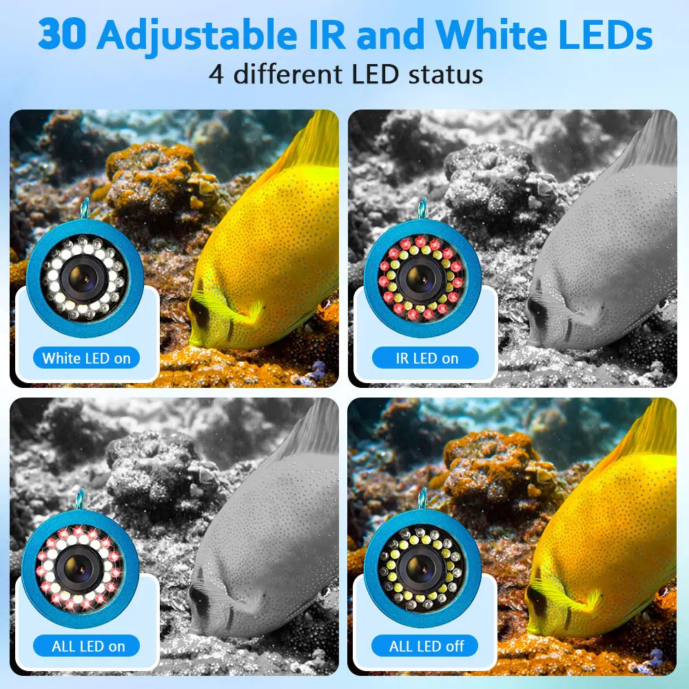 Mountainone Underwater Fishing Camera With Long Cable And LEDs