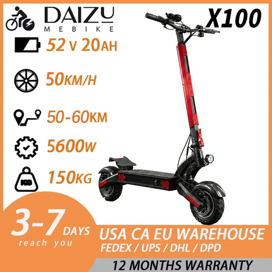 Dual Motor 6000W Folding Electric Scooter For Adults