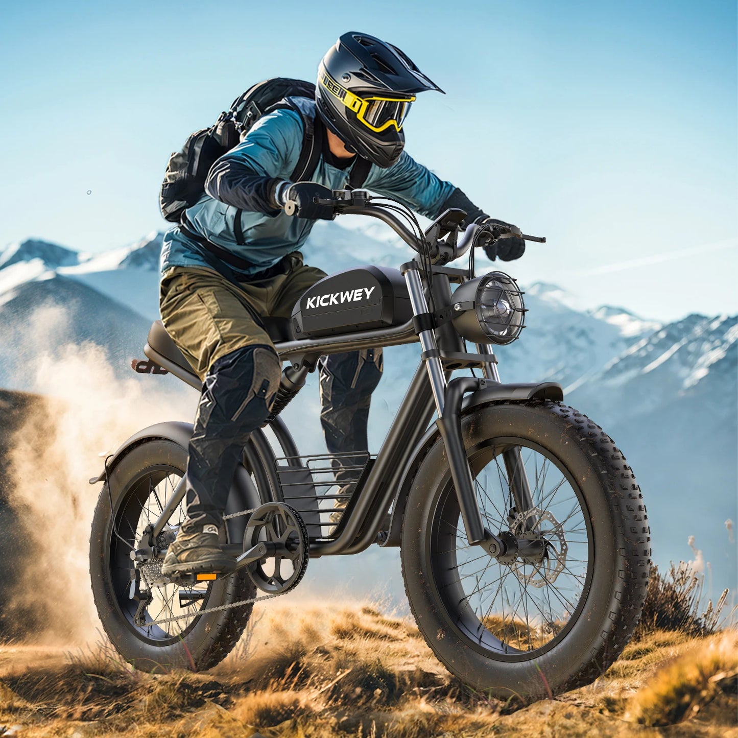 Kickwey K7 3000W Electric Bike, Off-Road Full Suspension E-Bike