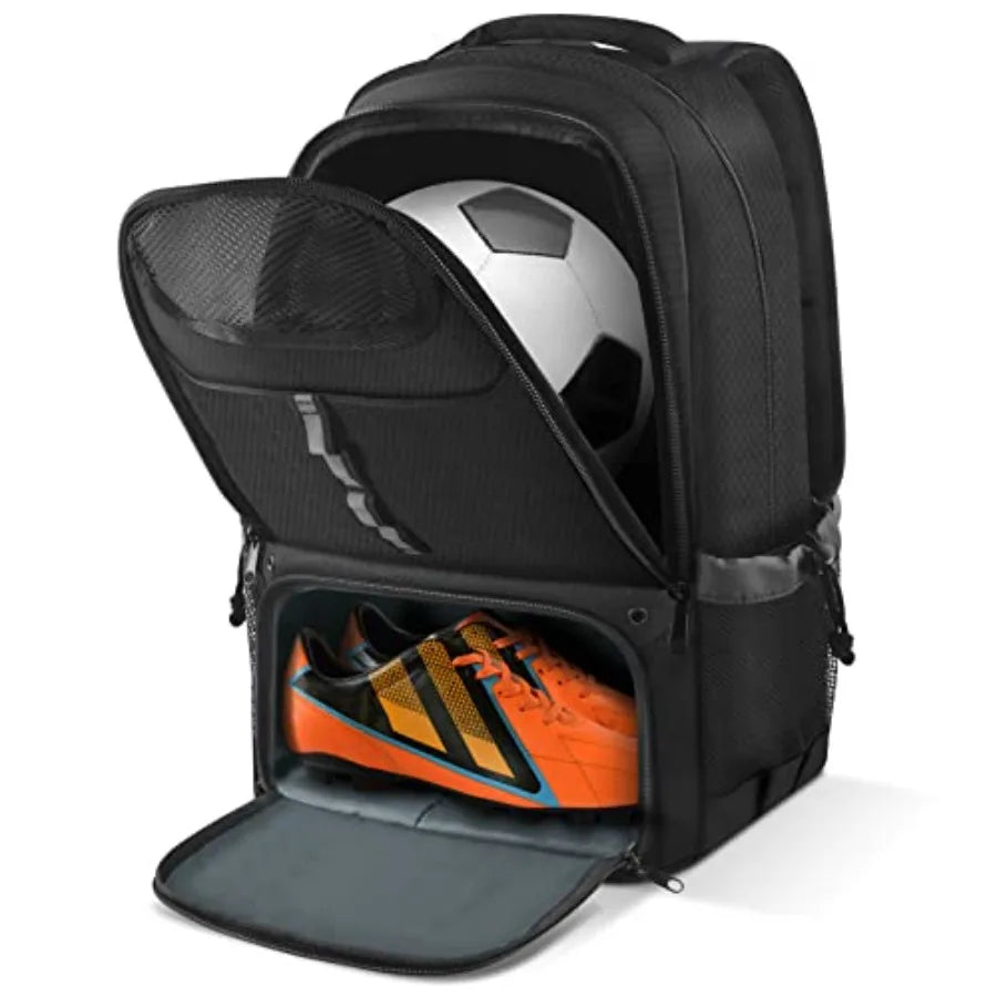 Soccer Sports Backpack With Ball Holder And Shoe Compartment For Team Gear