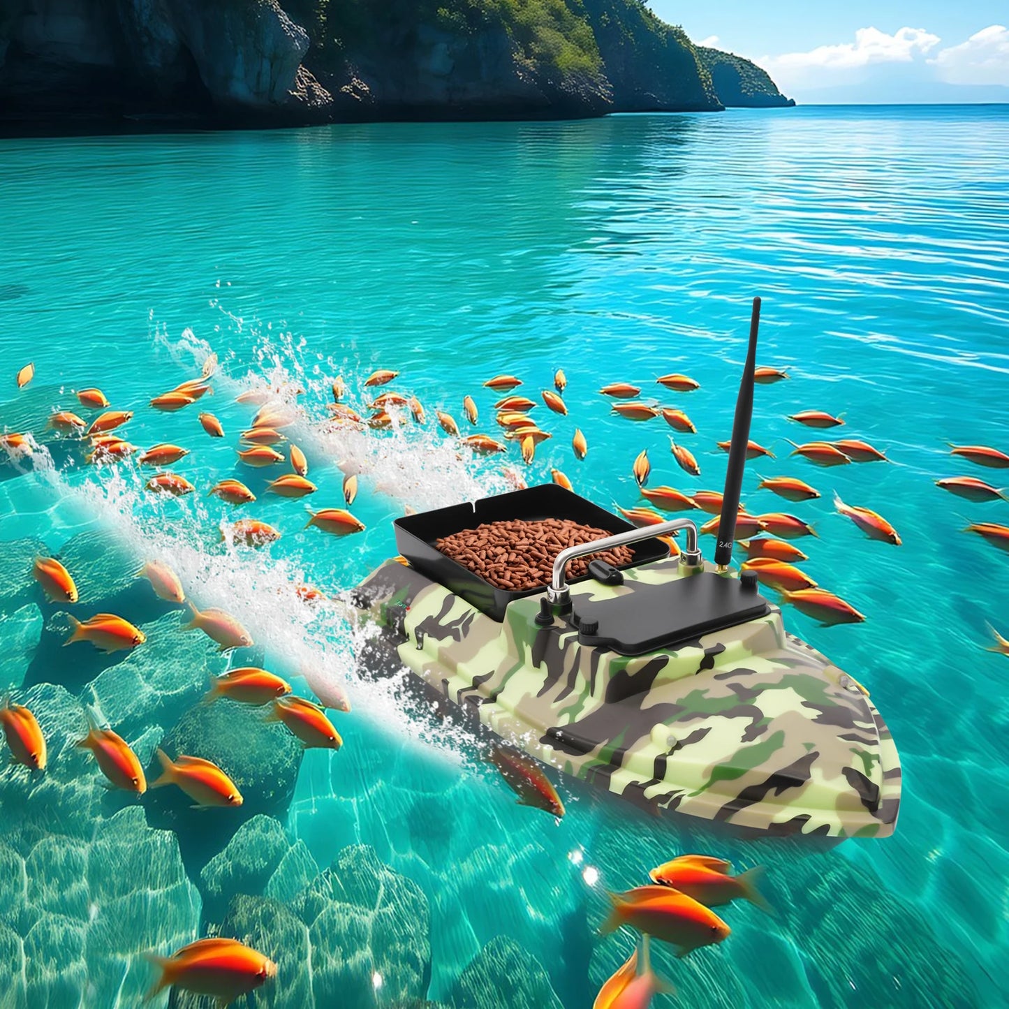Remote Control High Speed Fishing Bait Boat For Pool Lake
