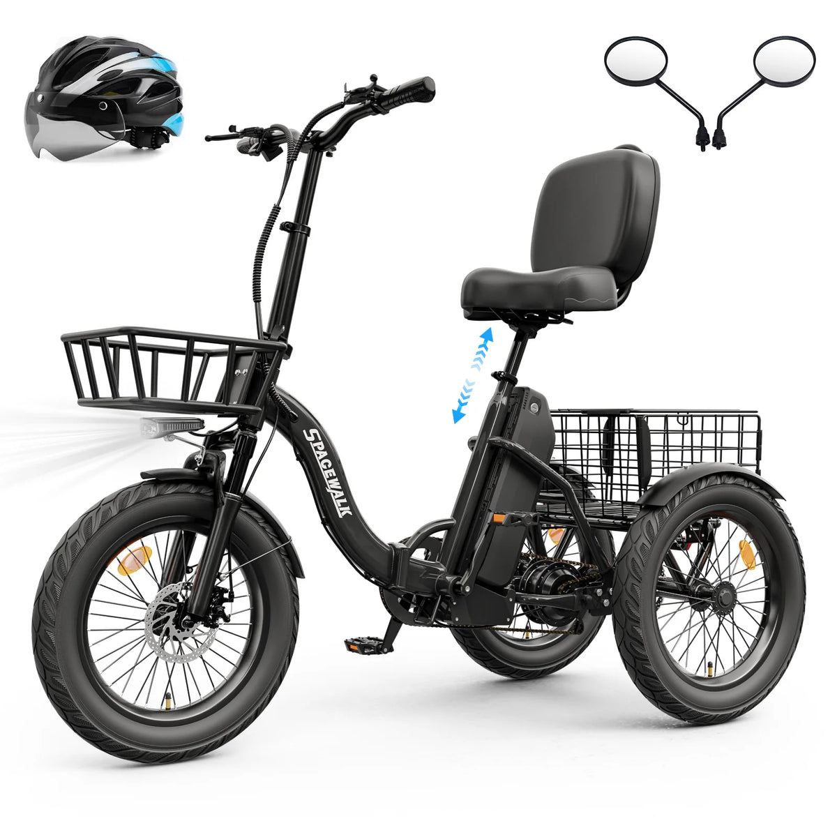 EILLEO Spacewalk Electric Tricycle for Adults with Cargo Basket