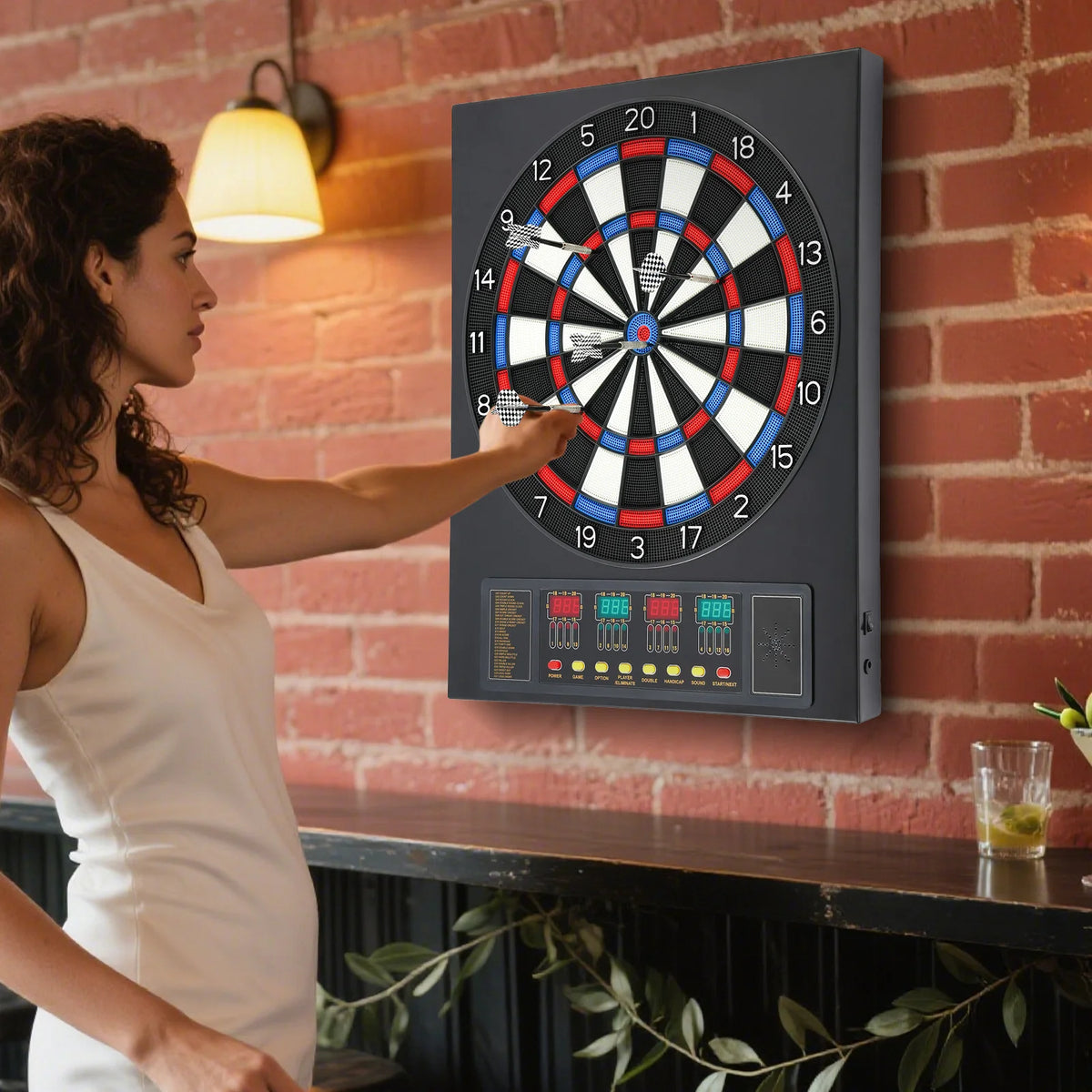 Electronic Dartboard Game Set With Automatic Scoring And LED Display