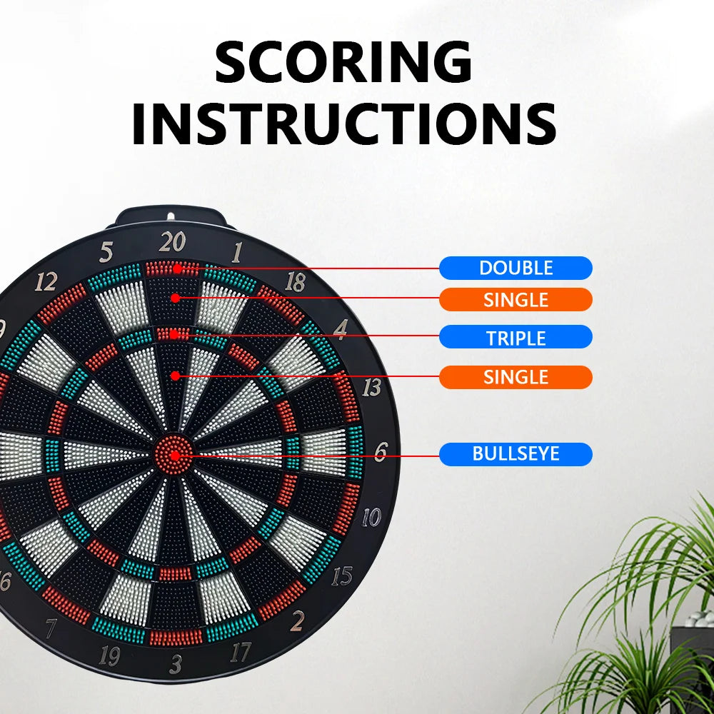 Soft Tip Dartboard Set with Stand for Indoor Family Games
