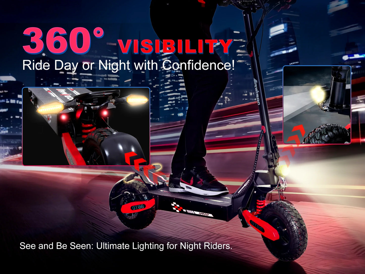 Arwibon 1200W Foldable Electric Scooter Smooth City Travel