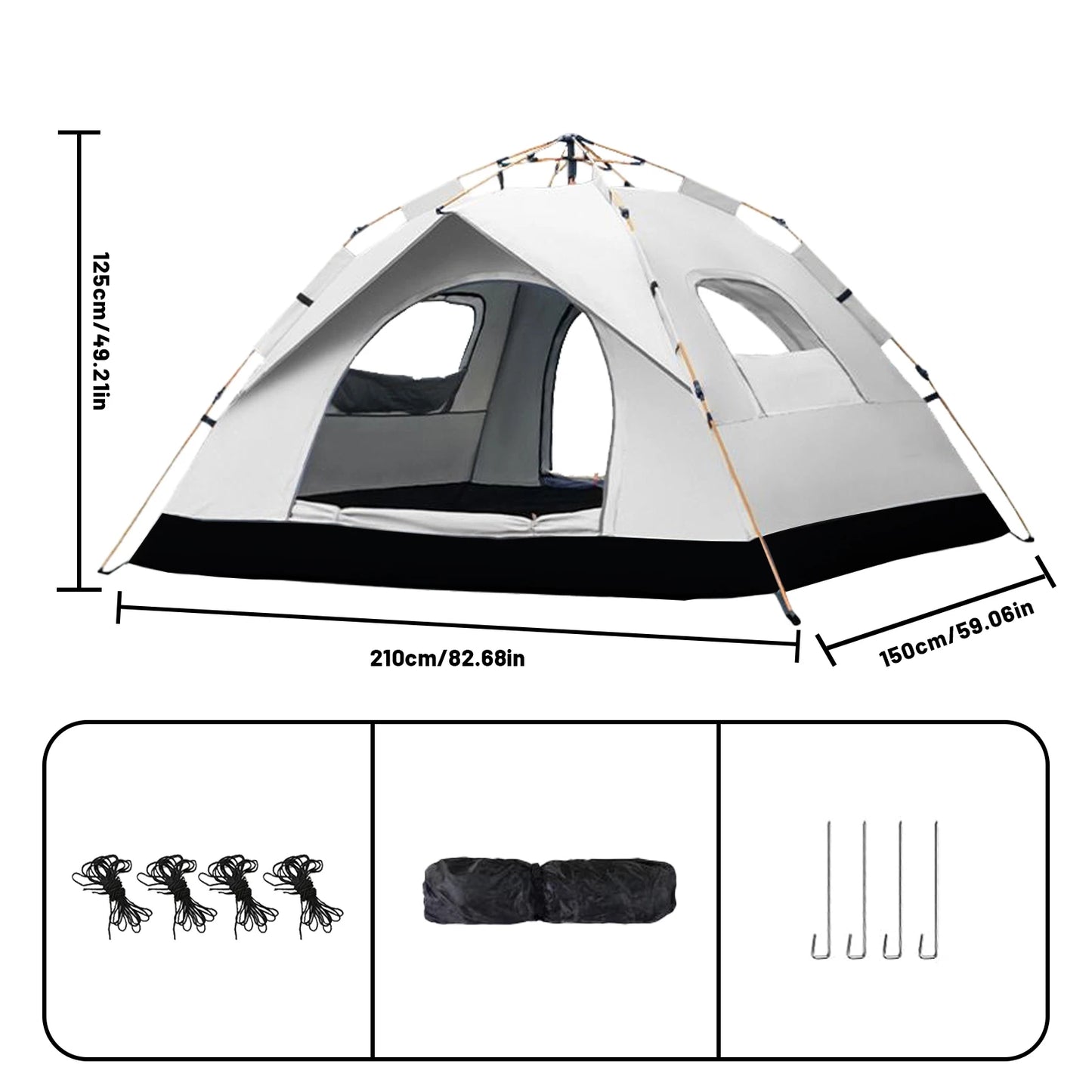 Pakicetus Auto Tent Sunshade Quick Setup For 3-4 People