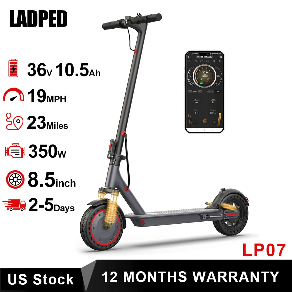 Ladped Lp07 Electric Scooter 350W Motor Smart App Control Foldable