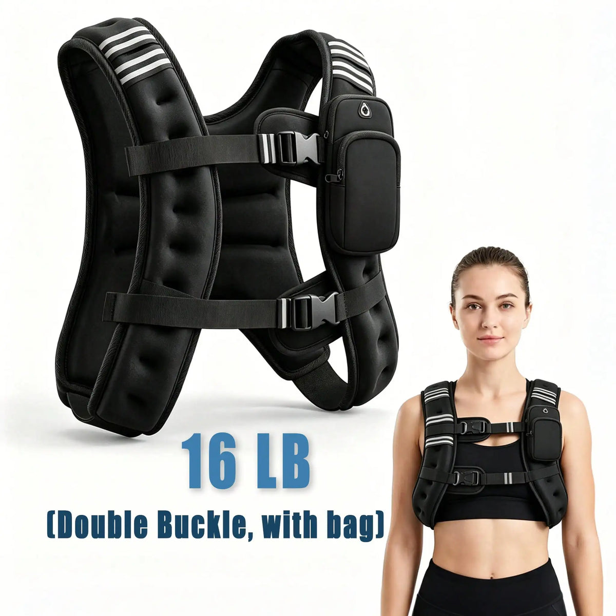 Iron Sand Weighted Vest With Phone Pocket And Reflective Stripe