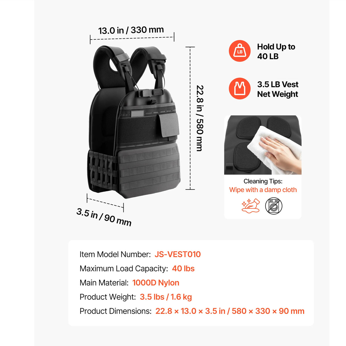 SucceBuy Weighted Vest With Shoulder Padding For Strength Training and Running