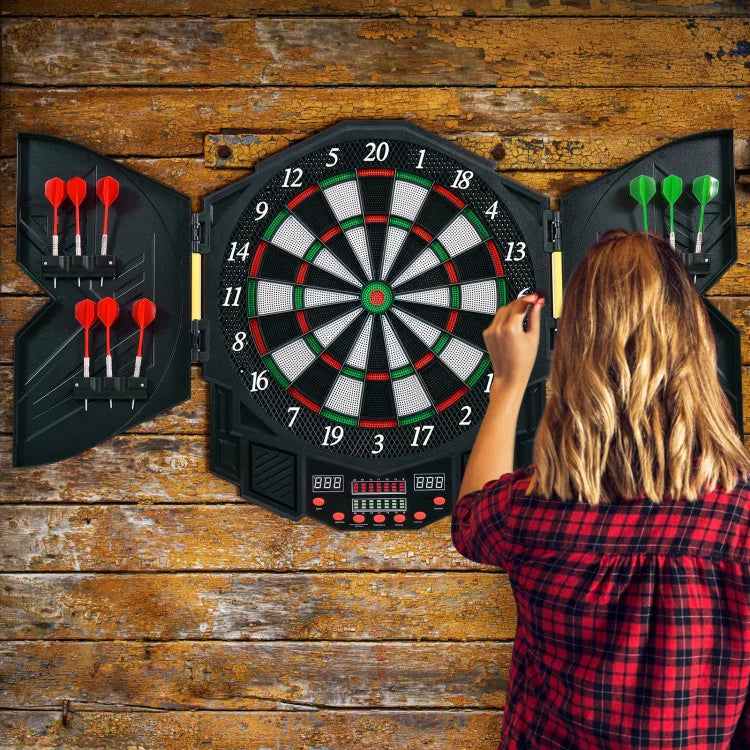 Electronic Dartboard Set With LCD Display And Dual Power Modes