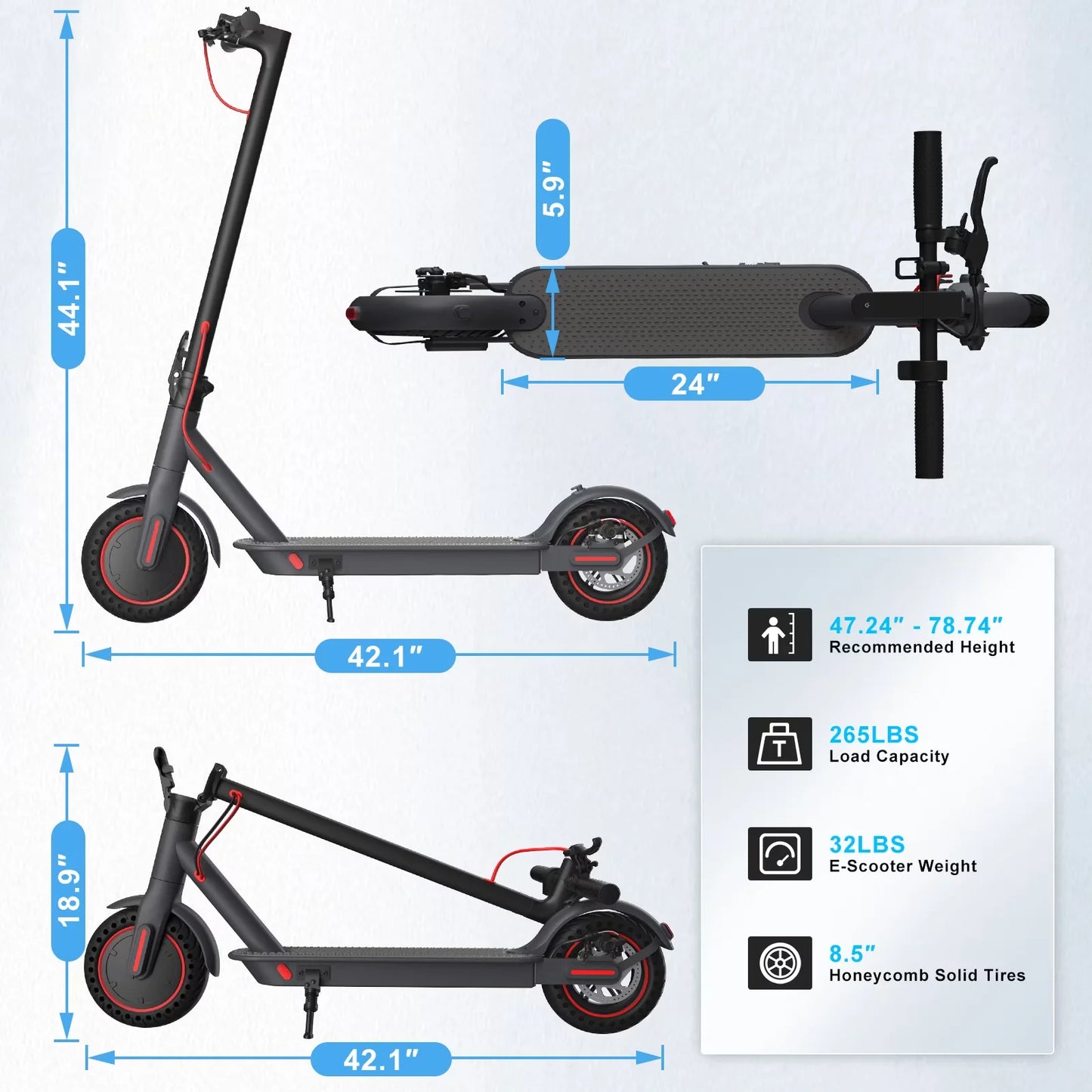 OBX 350W Foldable Electric Scooter For Adults With App Control