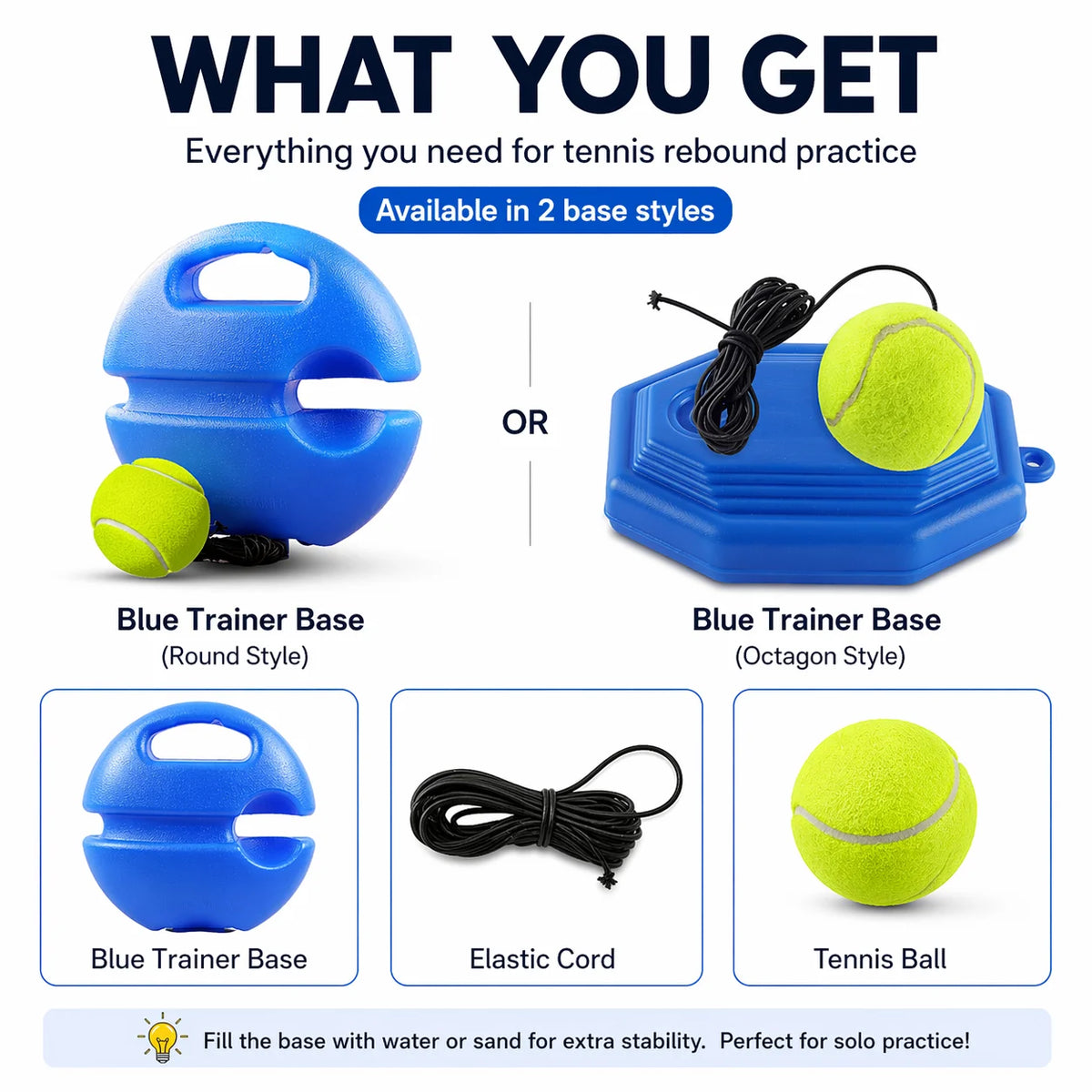 Portable Tennis Rebound Trainer for Solo Practice and Skill Training