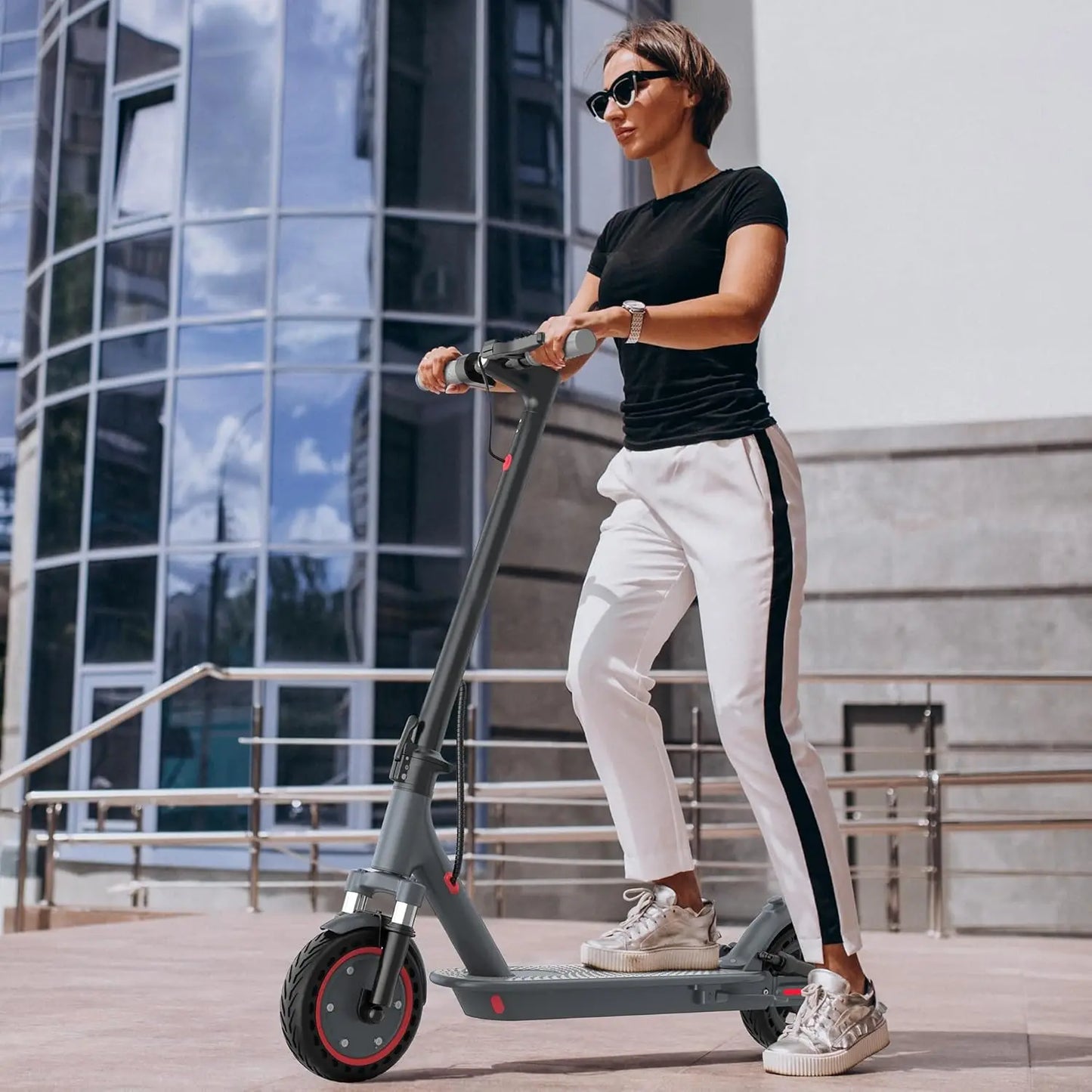 Aovopro 500W Foldable Adult Electric Scooter With Dual Brakes