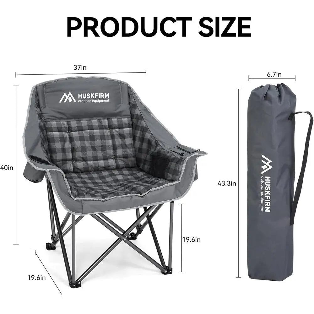 Heavy-Duty Camping Chair With Cup Holder and Cooler
