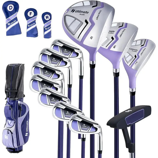 Women's Golf Set Featuring Driver Hybrid Irons Putter Cart Bag