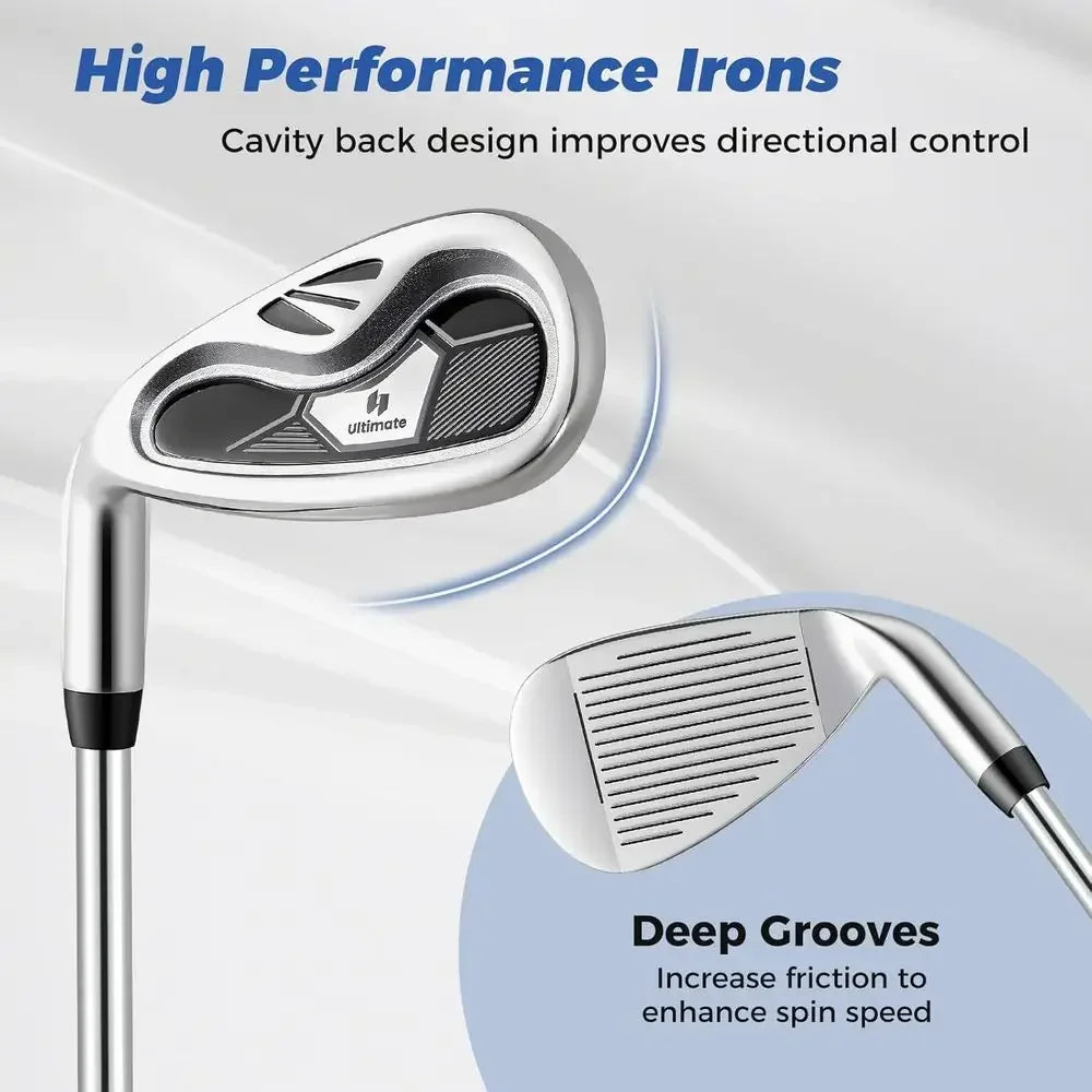 Golf Club Set with Driver, 3 Wood, Hybrid, Irons and Putter