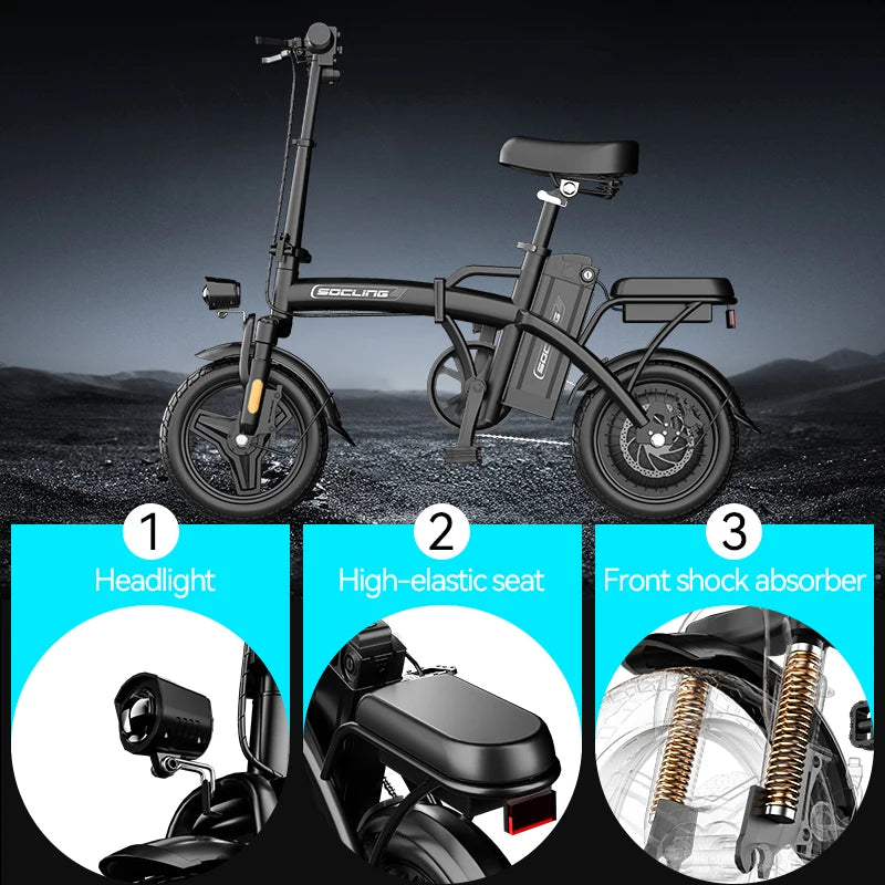 G11 Folding Electric Bike With Battery And Rear Disc Brakes