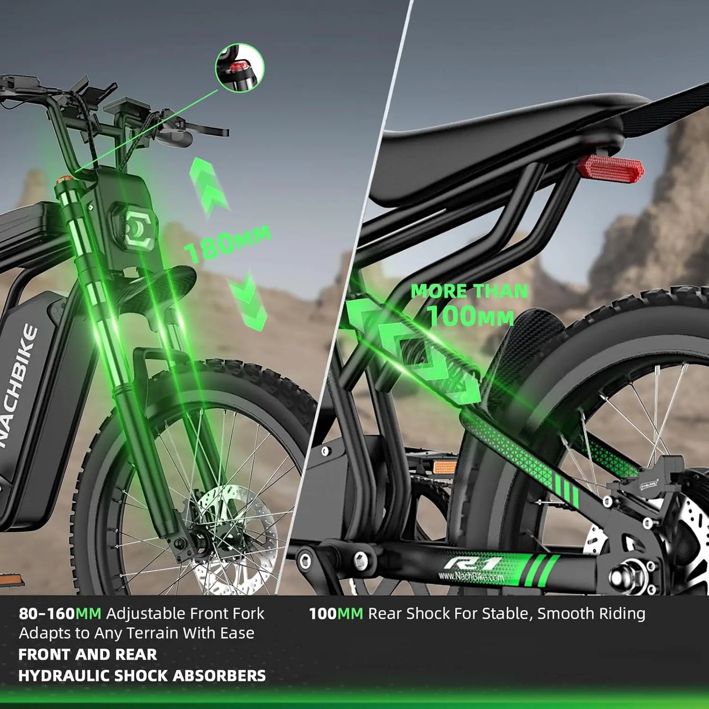 Nachbike R3 6000W Electric Dirt Bike 50 MPH 60V 25Ah