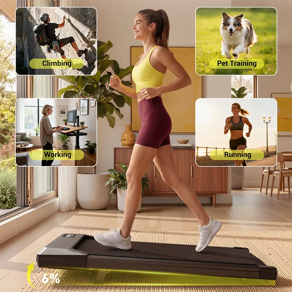 Superun Portable Under Desk Walking Pad Treadmill With LCD Display