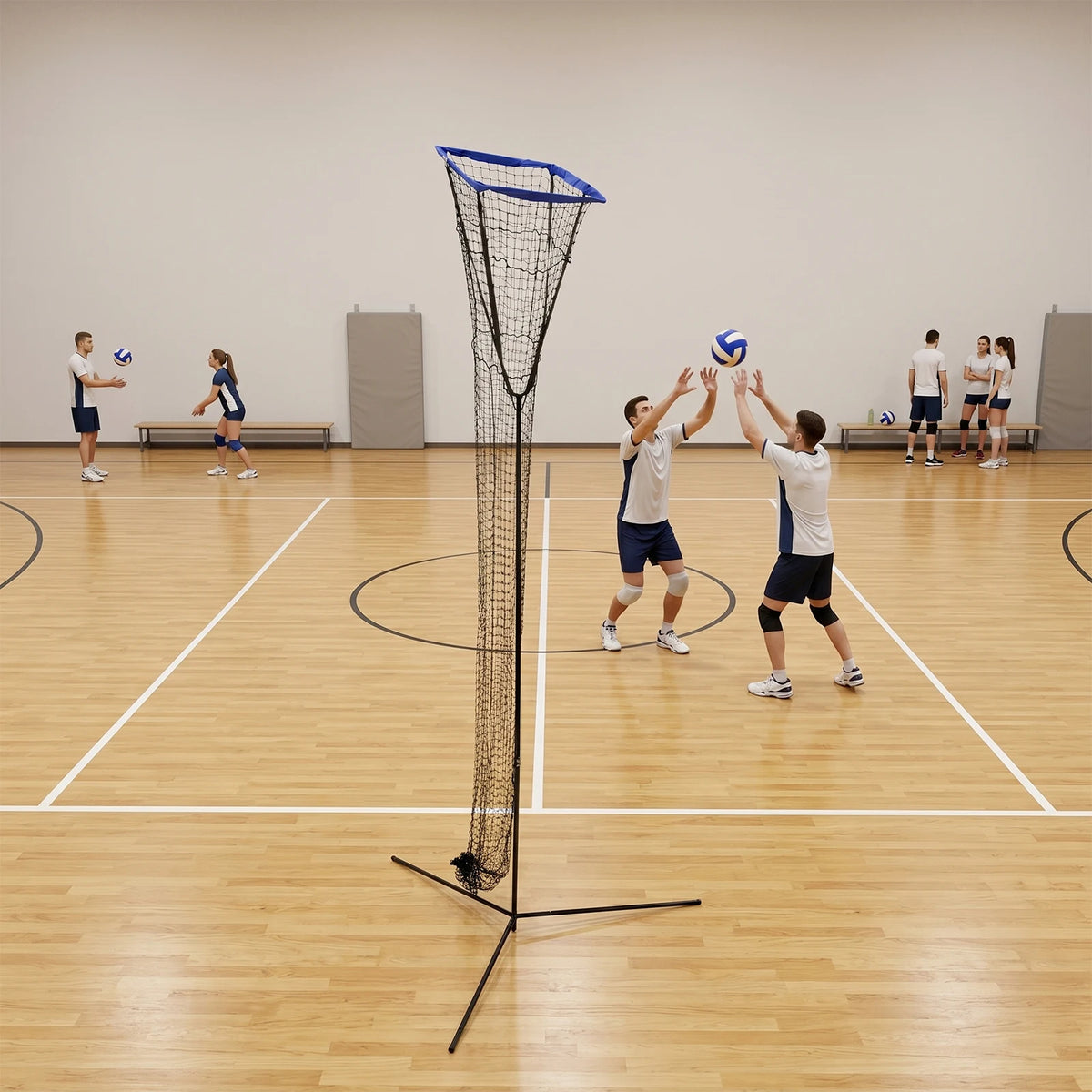 Adjustable Volleyball Training Net for Serving, Hitting and Setting Practice