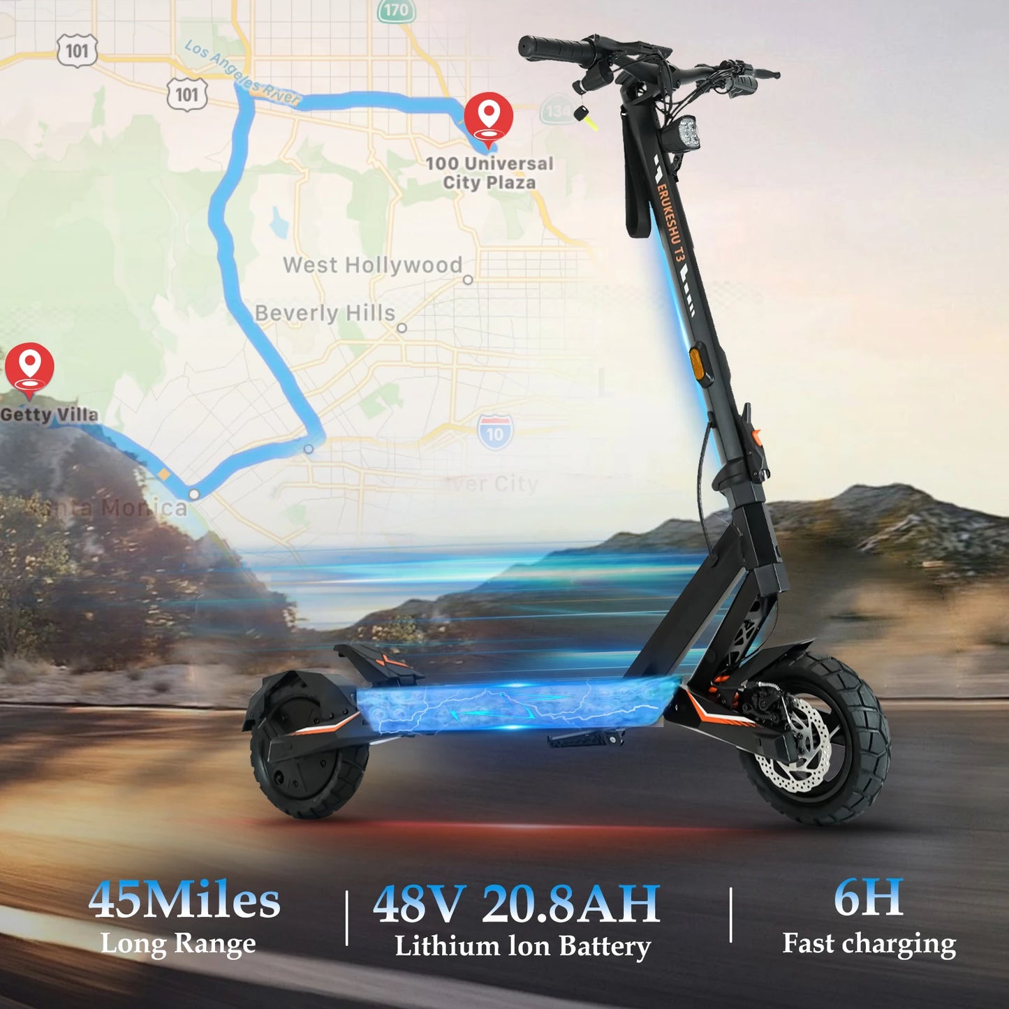 BIkydom 1500W Electric Scooter For Adults With Folding Design