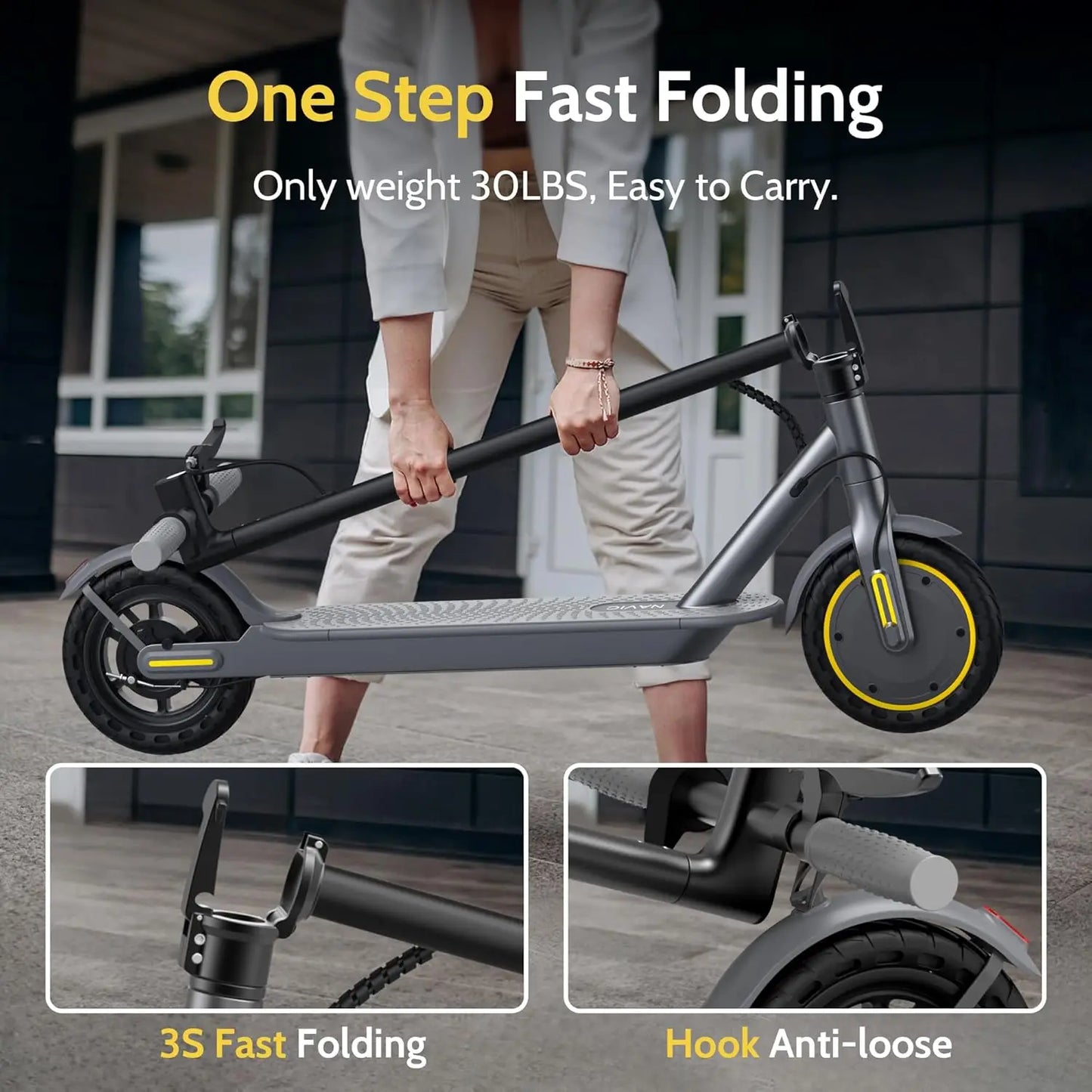 Navic T5 Electric Scooter Foldable Design 22 Mile Daily Commute